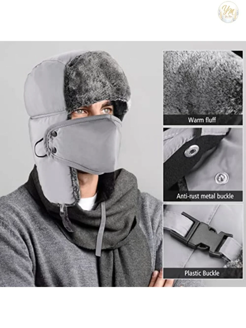 Winter Trapper Hat with Ear Flaps Waterproof Polyester